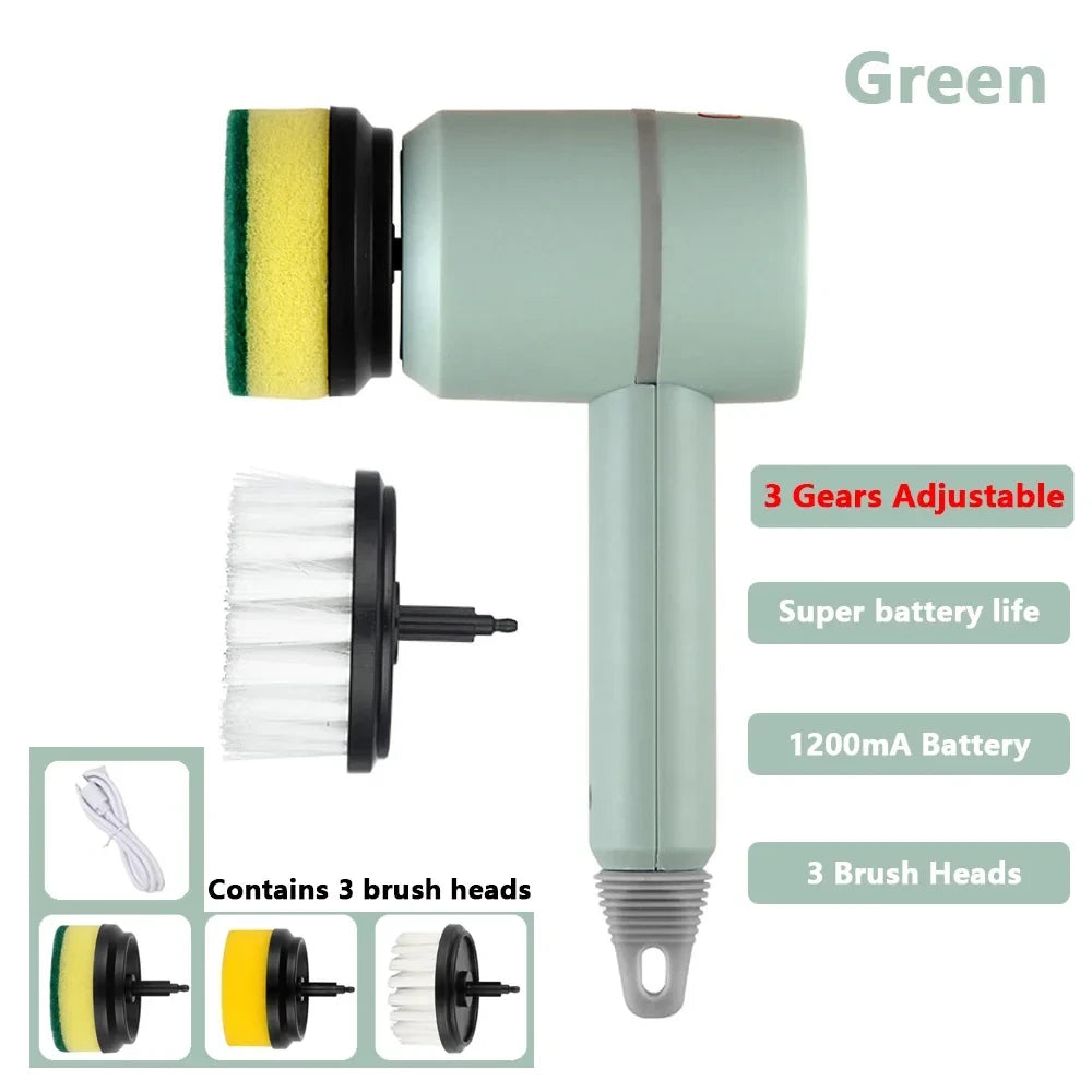 2025 Multi Functional Wireles Electric Cleaning Brush Household Toilet Cleaning Tool Handheld Kitchen Cleaning Brush