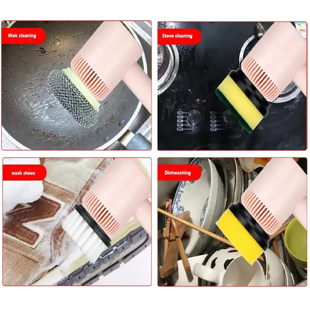 2025 Multi Functional Wireles Electric Cleaning Brush Household Toilet Cleaning Tool Handheld Kitchen Cleaning Brush