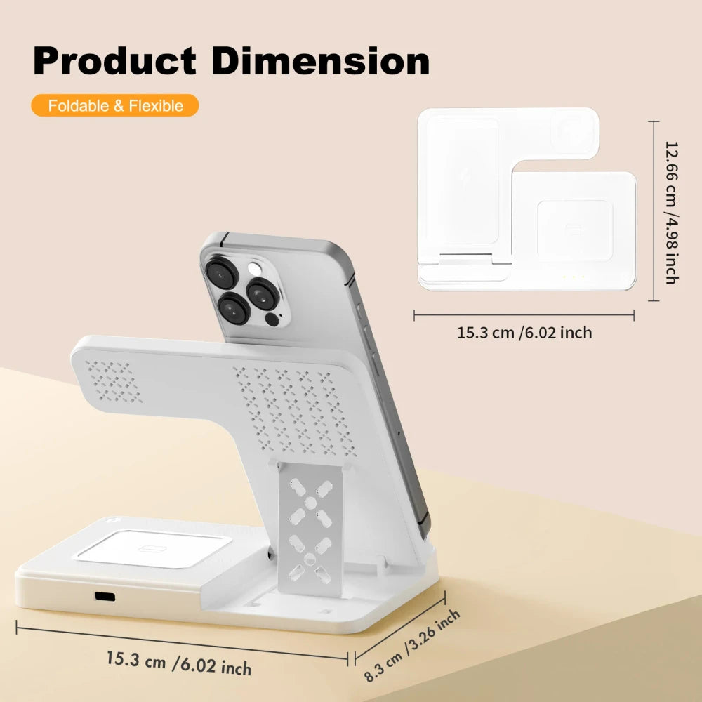Foldable 3-in-1 Wireless Charging Stand