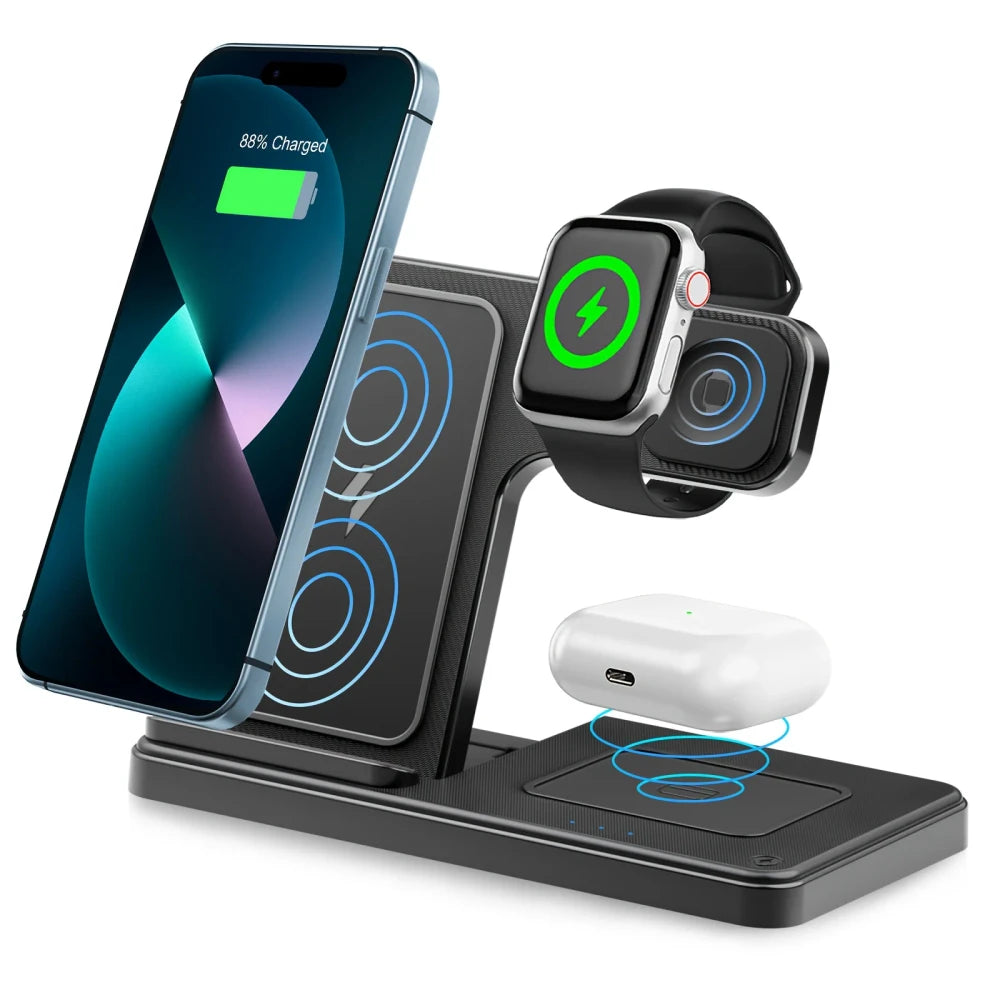 Foldable 3-in-1 Wireless Charging Stand